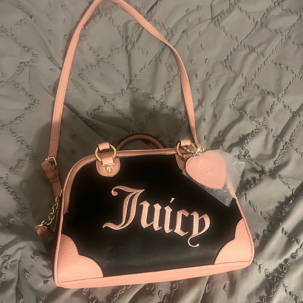 Juicy Couture Black and Pink Satchel Bag